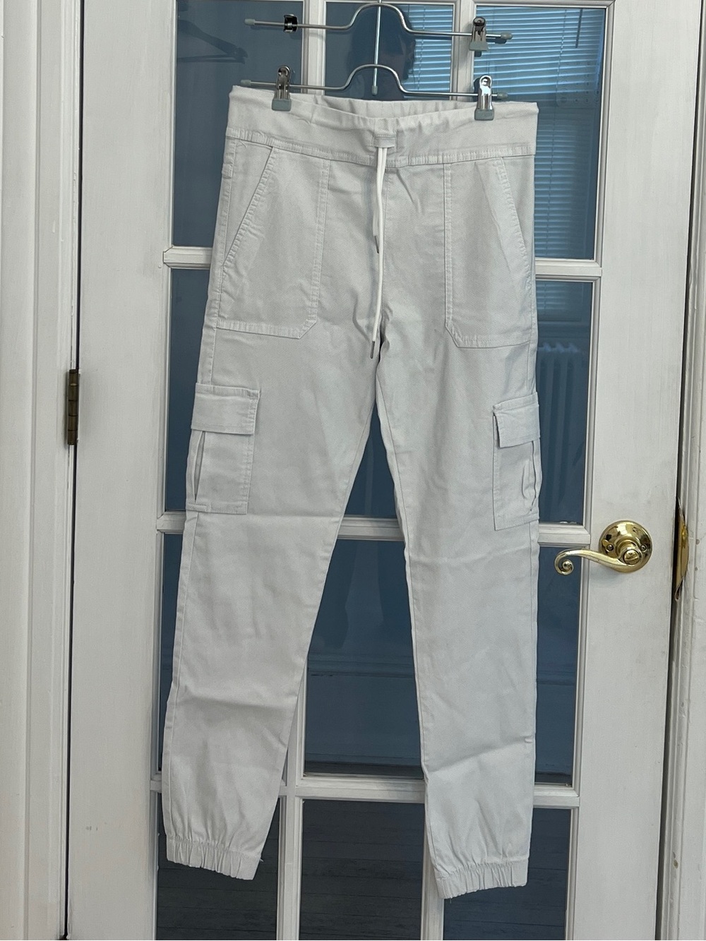 FLOG Women's White Cargo Pocket Drawstring Jogger Pants Size 28